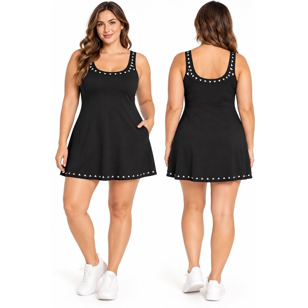 Sporty Tennis Golf Cutout Mini Dress W/Shorts Gigi C Avery Women’s XL